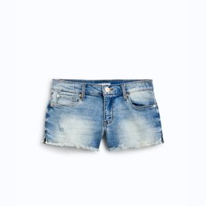 STS BLUE Aubrey Mid Rise Distressed Fray Hem Short - 16 - Indigo